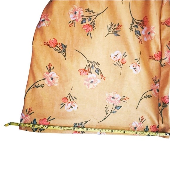 Floral yellow wide leg Strapless Jumpsuit with tie back bow - Picture 10 of 14